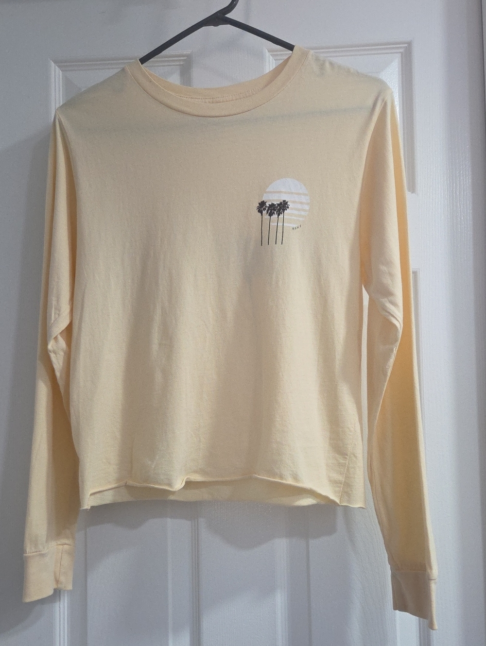 Roxy White Tee with Blue Logo Print
